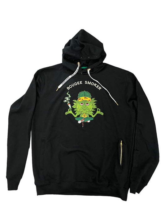 Bougee Smoker BurnOut Hoodie-Black