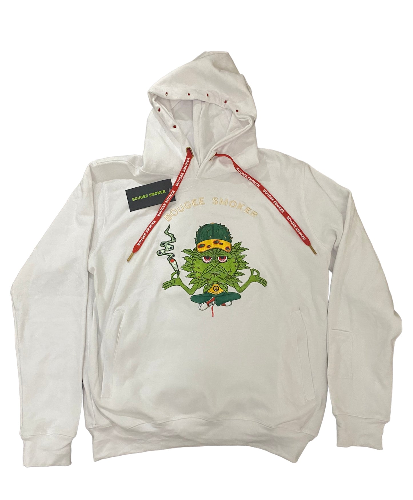 Bougee Smoker Burnout White Hoodie